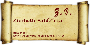 Zierhuth Valéria névjegykártya